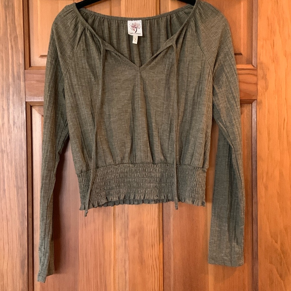 Self Esteem olive green crop top size small